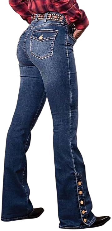 Rocky Mountain Women's Buttoned Hem Bootcut Jeans