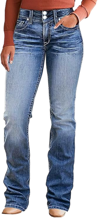 Boot Cut Jeans for Women, Mid Blue Wash by Rocky Mountain