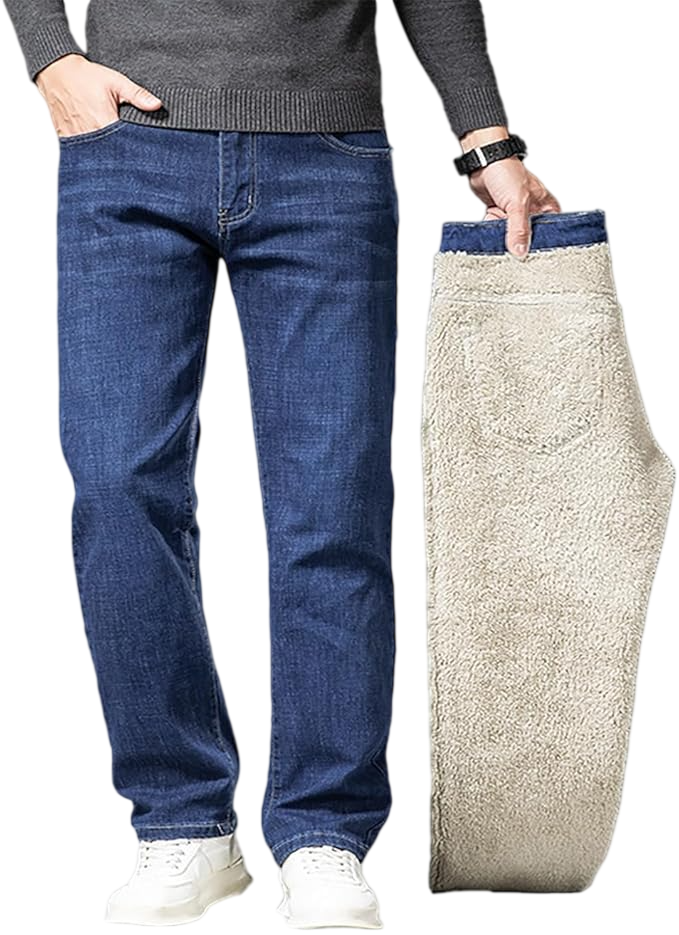 Men's Jeans Pants Fleece Lined
